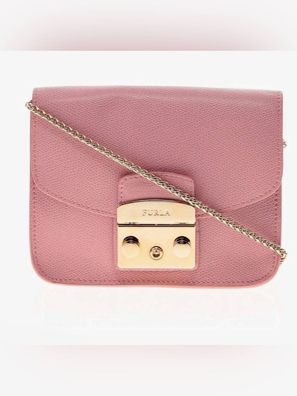 Furla Metropolis Mini Pink Leather Crossbody Bag